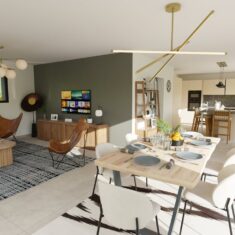 Espace salle à manger d'une maison neuve à Saint-Amand-les-Eaux